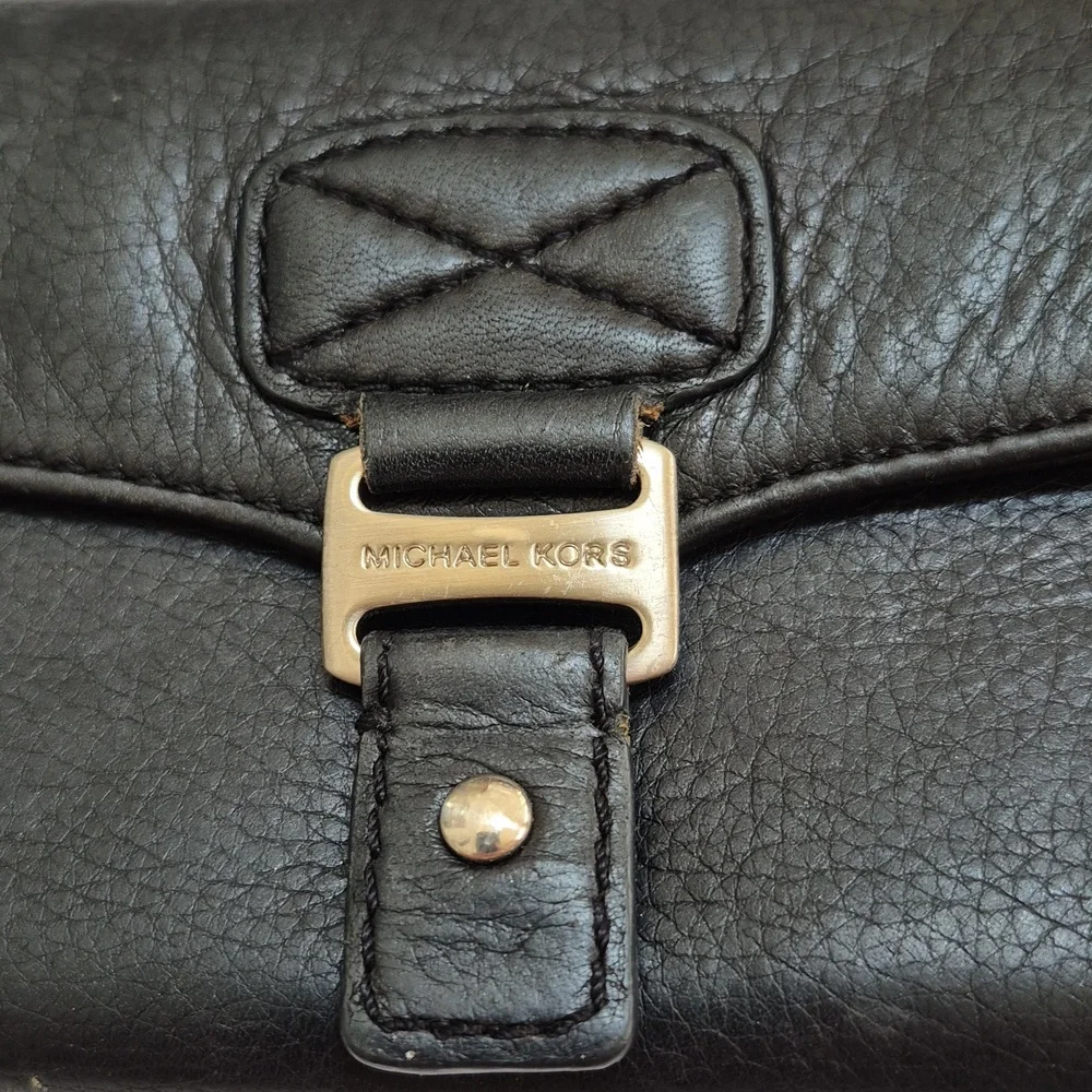 Michael Kors Black Leather Wallet Clutch - Picture 2 of 9